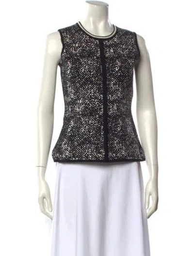 Pre-owned Narciso Rodriguez Wool Lace Pattern Top In Black