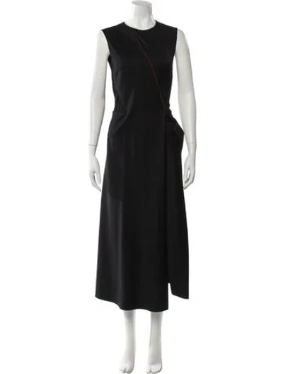 Pre-owned Narciso Rodriguez Wool Long Dress In Black