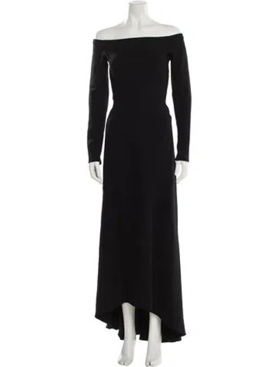 Pre-owned Narciso Rodriguez Wool Long Dress In Black