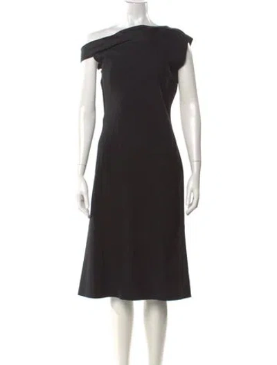 Pre-owned Narciso Rodriguez Wool Midi Length Dress In Black