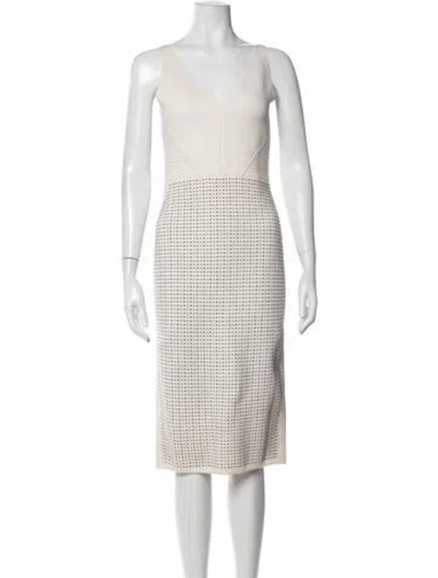 Pre-owned Narciso Rodriguez Wool Midi Length Dress In Black/white
