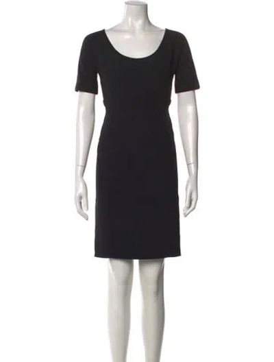 Pre-owned Narciso Rodriguez Wool Mini Dress In Black