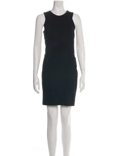 Pre-owned Narciso Rodriguez Wool Mini Dress In Black