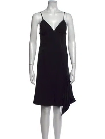 Pre-owned Narciso Rodriguez Wool Mini Dress In Black