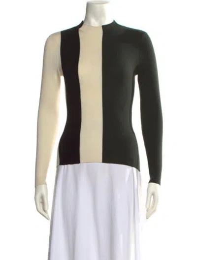 Pre-owned Narciso Rodriguez Wool Striped Top In Green