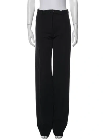 Pre-owned Narciso Rodriguez Wool Wide Leg Pants In Black