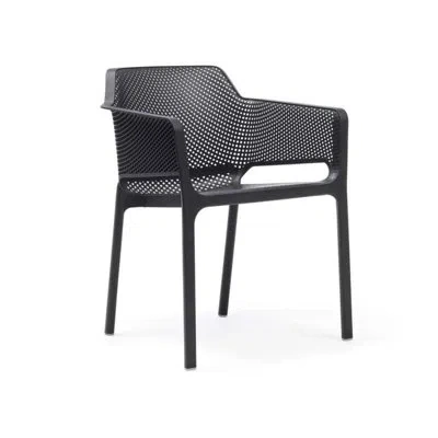 Nardi Net Arm Chair With Gray Cushion (set Of 4)