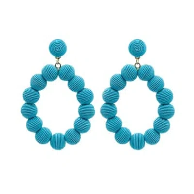 Narratives The Agency Turquoise Woven Ball Oval Earrings In Blue