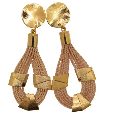 Nart Nature Making Art Women's Gold / Neutrals The Stones Buriti Natural Fiber Earrings