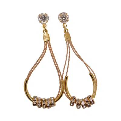 Nart Nature Making Art Women's Gold The Dotted Shine Buriti Natural Fiber Earrings