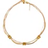 Nart Nature Making Art Women's Gold The Square Buriti Natural Fiber Necklace