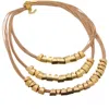 Nart Nature Making Art Women's Gold The Stones Layers Buriti Natural Fiber Necklace In Gold