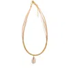 Nart Nature Making Art Women's Gold / White The Buzios Buriti Natural Fiber Necklace