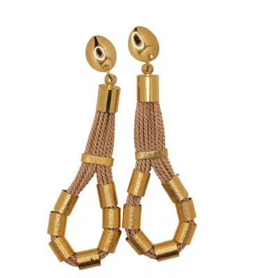 Nart Nature Making Art Women's Neutrals / Gold The Connection Buriti Natural Fiber Earrings