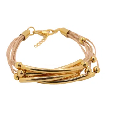 Nart Nature Making Art Women's Neutrals / Gold The Layers Buriti Natural Fiber Bracelet