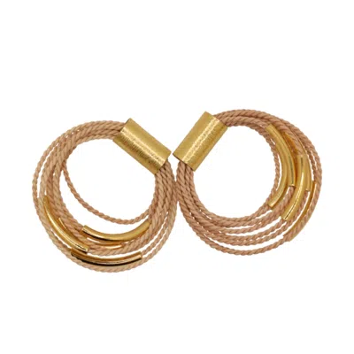 Nart Nature Making Art Women's Neutrals / Gold The Multiple Buriti Natural Fiber Earrings