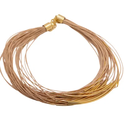 Nart Nature Making Art Women's Neutrals / Gold The Multiple Buriti Natural Fiber Necklace