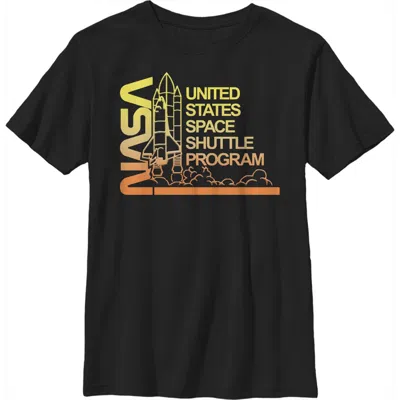 Nasa Kids' Boy's  Ombre Sunset Shuttle Program  Graphic T-shirt In Black