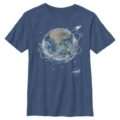 Nasa Kids' Boy's  Space Shuttle Earth Graphic T-shirt In Blue