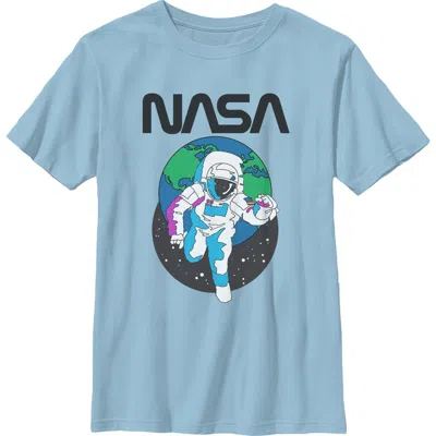 Nasa Kids' Boy's  Spaceman Earth Graphic T-shirt In Blue