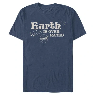 Nasa Earth Is Overrated Logo Graphic T-shirt In Blue