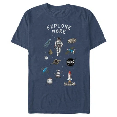 Nasa Explore More Space Items Graphic T-shirt In Gray