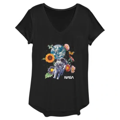 Nasa Floral Astronaut In Black