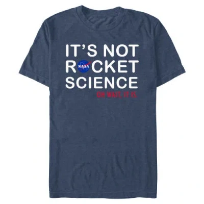Nasa It's Not Rocket Science Logo Graphic T-shirt In Blue