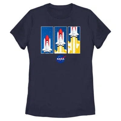 Nasa Junior's  Animated Rocket Panels Graphic T-shirt In Blue