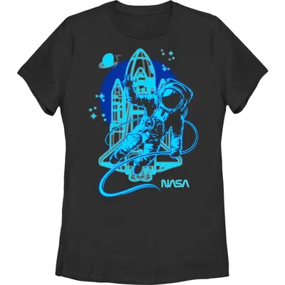 Nasa Junior's  Astronaut Victory Sign Graphic T-shirt In Black