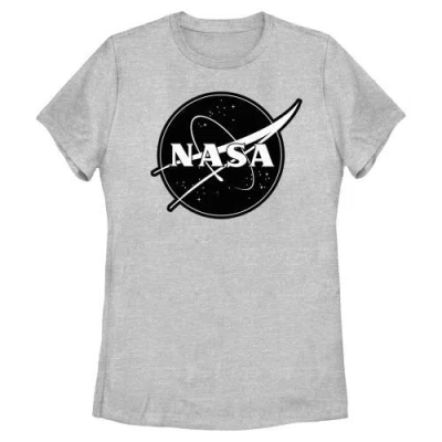 Nasa Junior's  Black And White Logo Graphic T-shirt In Gray