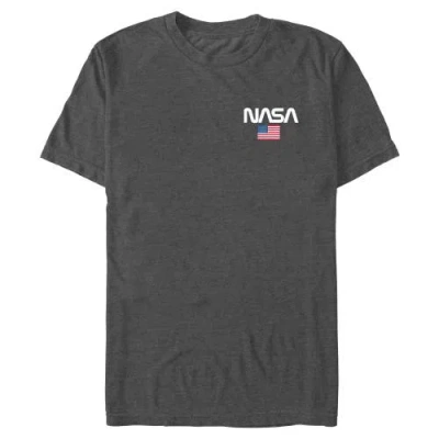 Nasa Pocket Flag Logo Graphic T-shirt In Gray