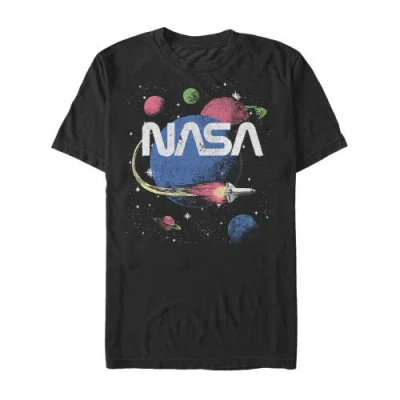 Nasa Retro Planet Road Trip  Graphic T-shirt In Black