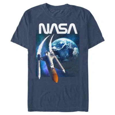 Nasa Rocket Painting Graphic T-shirt In Blue