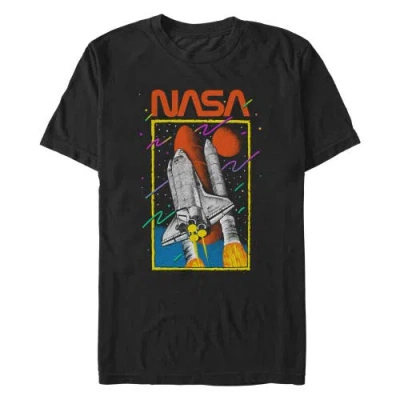 Nasa Rocket Retro Logo  Graphic T-shirt In Black