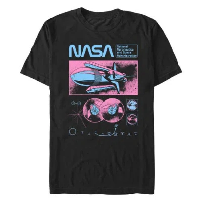Nasa Rocket Retro Poster  Graphic T-shirt In Black