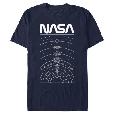Nasa Solar System Outline Poster  Graphic T-shirt In Blue
