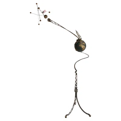 Pre-owned Nasa Space Race Moon Landing July 20, 1969 Apollo 11 Large Brutalist Steel Sculpture In Black