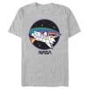 Nasa Space Shuttle Rainbow Path  Graphic T-shirt In Gray