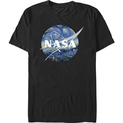 Nasa Starry Night Logo  Graphic T-shirt In Black