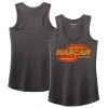 Nascar Heather Charcoal Name & Number Racer Back Tri-blend Tank Top In Gray