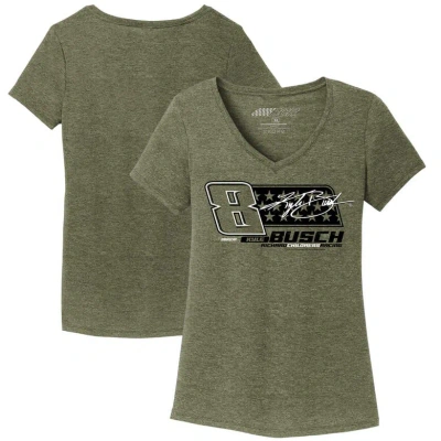 Nascar Richard Childress Racing Team Collection Green Kyle Busch Tri-blend V-neck T-shirt