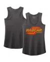 Nascar Women's Heather Charcoal Name Number Racer Back Tri-blend Tank Top In Gray