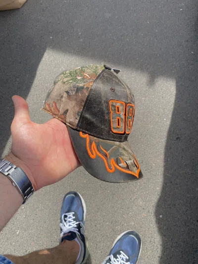 Pre-owned Nascar X Racing Nascar Realtree Distressed Flame Racing Hat Cap In Green