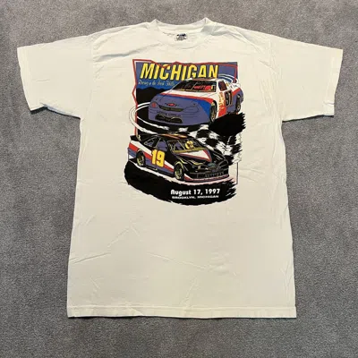 Pre-owned Nascar X Racing Vintage 1990s Michigan Nascar I've Got A Need For Speed Tee In White