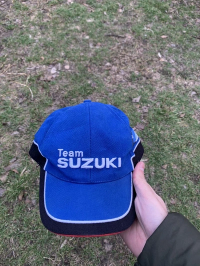 Pre-owned Nascar X Racing Vintage Suzuki Cap Hats Racing Nascar Y2k Drill 90's In Blue