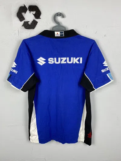 Pre-owned Nascar X Racing Vintage Suzuki Racing Polo T-shirt In Blue