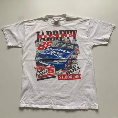 Pre-owned Nascar X Vintage 90's Nascar Racing Dale Jarrett Graphic T Shirt Large In White