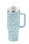 Nash Grey Women's Pearl Studded Stainless Steel Tumbler With Handle - 40 Oz. In Blue In Blue