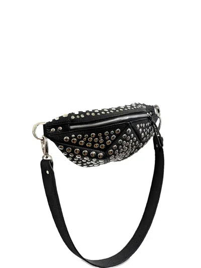 Nasha Rivet-embellished Leather Shoulder Bag In Black